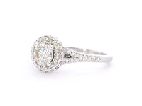 Witgouden entourage ring met diamanten - afbeelding 10 van  11