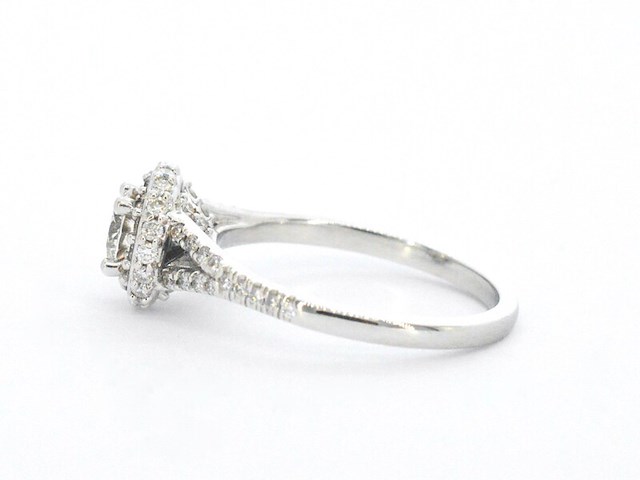 Witgouden entourage ring met diamanten - afbeelding 7 van  11
