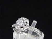 Witgouden entourage ring met diamanten - afbeelding 5 van  11