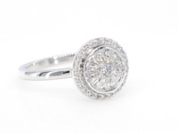 Witgouden entourage ring met diamanten - afbeelding 2 van  8