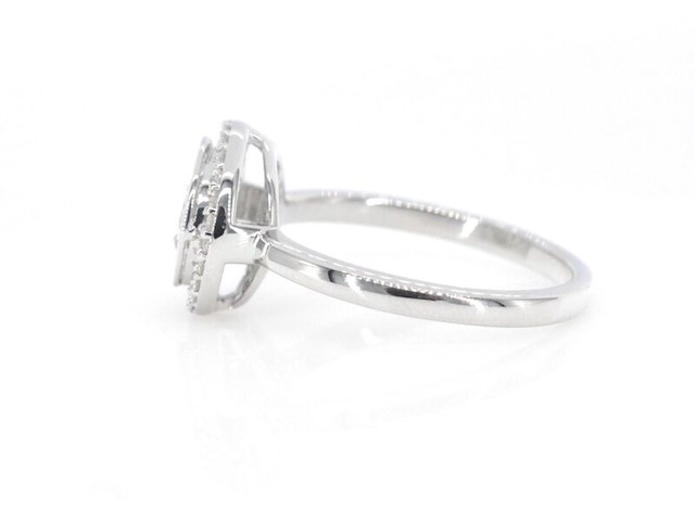 Witgouden entourage ring met diamanten - afbeelding 3 van  8