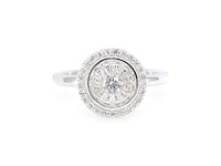 Witgouden entourage ring met diamanten - afbeelding 5 van  8