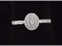 Witgouden entourage ring met diamanten - afbeelding 6 van  8