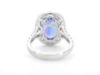 Witgouden entourage ring met een tanzaniet van 7.00 carat - afbeelding 10 van  13