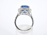 Witgouden entourage ring met een tanzaniet van 7.00 carat - afbeelding 13 van  13
