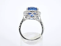 Witgouden entourage ring met een tanzaniet van 7.00 carat - afbeelding 13 van  13