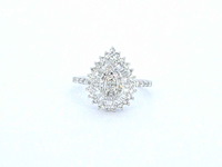 Witgouden entourage ring met natuurlijke diamanten - afbeelding 5 van  9