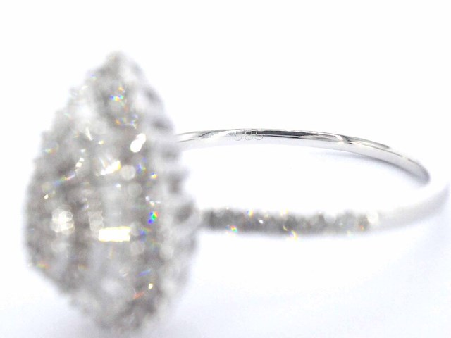 Witgouden entourage ring met natuurlijke diamanten - afbeelding 7 van  9