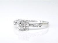 Witgouden entourage ring met natuurlijke diamanten - afbeelding 4 van  9