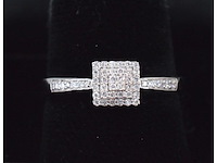 Witgouden entourage ring met natuurlijke diamanten - afbeelding 7 van  9