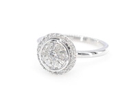 Witgouden entourage ring met natuurlijke diamanten - afbeelding 1 van  8