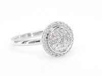 Witgouden entourage ring met natuurlijke diamanten - afbeelding 2 van  8