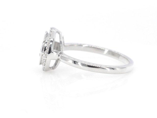 Witgouden entourage ring met natuurlijke diamanten - afbeelding 3 van  8