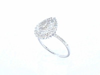 Witgouden entourage ring met natuurlijke diamanten - afbeelding 3 van  9