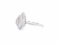 Witgouden entourage ring met natuurlijke diamanten - afbeelding 4 van  9