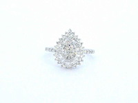 Witgouden entourage ring met natuurlijke diamanten - afbeelding 5 van  9