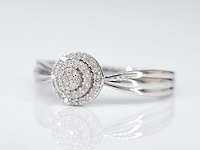 Witgouden entourage ring met natuurlijke diamanten - afbeelding 4 van  9