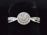 Witgouden entourage ring met natuurlijke diamanten - afbeelding 5 van  9