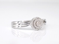 Witgouden entourage ring met natuurlijke diamanten - afbeelding 7 van  9