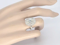 Witgouden entourage ring ovaal 5.00 ct igi - afbeelding 2 van  9