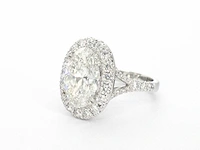 Witgouden entourage ring ovaal 5.00 ct igi - afbeelding 3 van  9