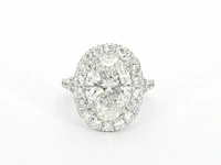 Witgouden entourage ring ovaal 5.00 ct igi - afbeelding 5 van  9