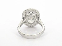 Witgouden entourage ring ovaal 5.00 ct igi - afbeelding 6 van  9