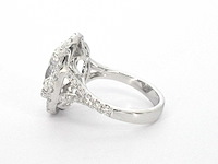 Witgouden entourage ring ovaal diamant 5.00 carat - afbeelding 5 van  9