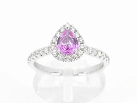 Witgouden entourage ring saffier 0.50 ct