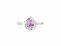 Witgouden entourage ring saffier 0.50 ct - afbeelding 6 van  9