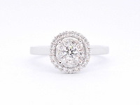 Witgouden entourage ring vol gezet met diamanten - afbeelding 8 van  10