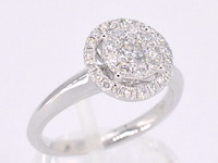 Witgouden entourage ring vol gezet met diamanten - afbeelding 8 van  12