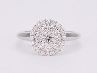 Witgouden entourage ring vol gezet met diamanten - afbeelding 9 van  12