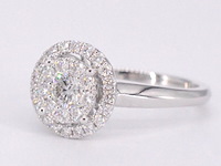 Witgouden entourage ring vol gezet met diamanten - afbeelding 11 van  12