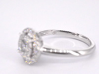 Witgouden entourage ring volledig bezet met diamanten - afbeelding 2 van  10