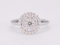 Witgouden entourage ring volledig bezet met diamanten - afbeelding 8 van  10