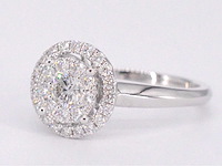 Witgouden entourage ring volledig bezet met diamanten - afbeelding 10 van  10