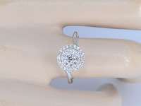 Witgouden entourage slagring met diamanten - afbeelding 3 van  10