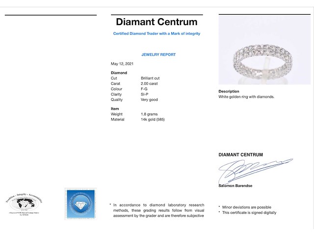 Witgouden eternity ring met diamanten - afbeelding 4 van  10