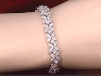 Witgouden exclusieve armband 12.08 carat marquise en briljant diamanten - afbeelding 2 van  9