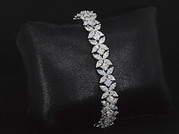 Witgouden exclusieve armband 12.08 carat marquise en briljant diamanten - afbeelding 5 van  9