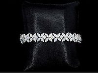 Witgouden exclusieve armband 12.08 carat marquise en briljant diamanten - afbeelding 6 van  9