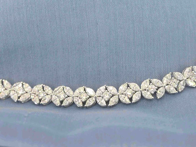 Witgouden exclusieve armband marquise briljant 11.00 ct - afbeelding 4 van  9