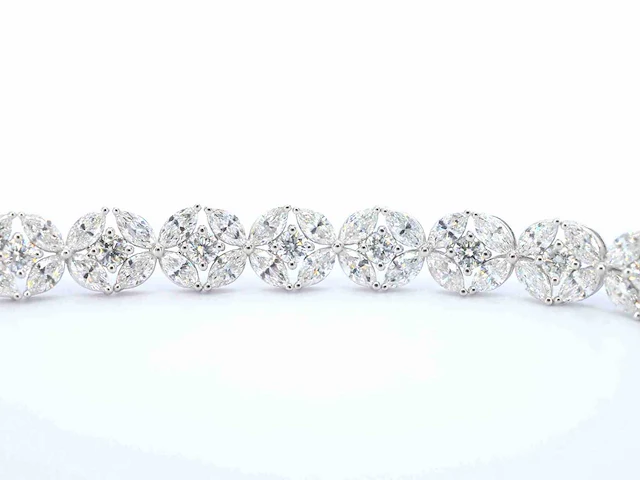 Witgouden exclusieve armband marquise briljant 11.00 ct - afbeelding 6 van  9