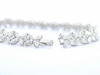 Witgouden exclusieve armband marquise briljant 11.00 ct - afbeelding 7 van  9