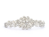 Witgouden exclusieve armband mat natuurlijke witte diamanten - afbeelding 1 van  10