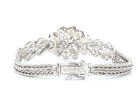 Witgouden exclusieve armband mat natuurlijke witte diamanten - afbeelding 7 van  10