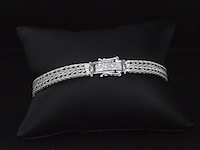 Witgouden exclusieve armband mat natuurlijke witte diamanten - afbeelding 9 van  10