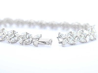 Witgouden exclusieve armband met 11.00 carat aan marquise en briljant geslepen diamanten - afbeelding 5 van  5