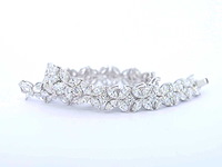 Witgouden exclusieve armband met 11.00 carat marquise en briljant geslepen diamanten - afbeelding 1 van  9